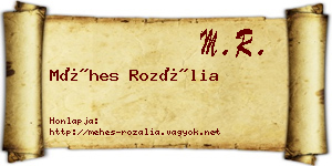 Méhes Rozália névjegykártya